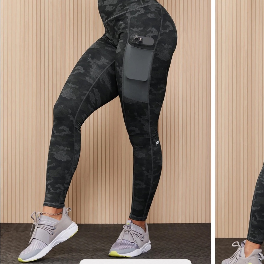 High Waisted Fabletics Charcoal Camo Leggings - image 1
